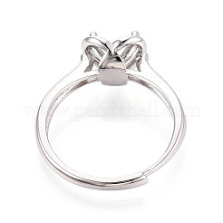 Rhodium Plated 925 Sterling Silver Micro Pave Cubic Zirconia Engagement Solitaire Ring Settings&nbsp;STER-N016-76P