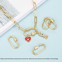 Brass Screw Carabiner Lock Charms&nbsp;X-KK-T047-07G