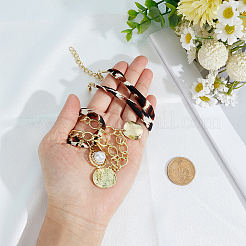 Alloy Crystal Rhinestone with Imitaiton Pearl Pendant Polyester Collar Necklaces for Women&nbsp;NJEW-SP0001-17A
