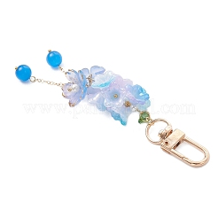 3Pcs Cat Eye & Arcylic Flower Pendant Decorations&nbsp;HJEW-TA00434