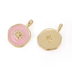 2Pcs Brass Enamel Pendants&nbsp;KK-TADJ0001-15A