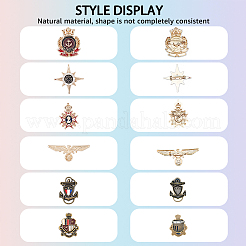 6Pcs 6 Style Anchor & Eagle & Crown & Star Enamel Pins&nbsp;JEWB-FH0001-14