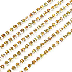 5 Yards Alloy Glass Rhinestone Cup Chains&nbsp;AJEW-TA0002-49C