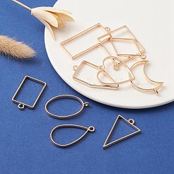10Pcs Alloy Open Back Bezel Pendants&nbsp;PALLOY-YWC0002-02LG