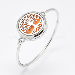 Brass Diffuser Locket Bangles&nbsp;X-BJEW-Q691-11