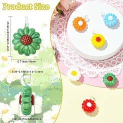 8Pcs 8 Colors Glass Pendants&nbsp;GLAA-CJ0002-81