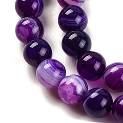 Natural Striped Agate/Banded Agate Beads Strands&nbsp;G-H037-A02-03