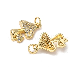 Brass Micro Pave Cubic Zirconia Pendants&nbsp;KK-H522-01C-G