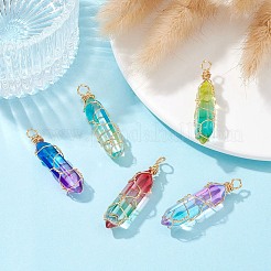 10Pcs 5 Colors Glass Pendants&nbsp;FIND-CJ0001-64