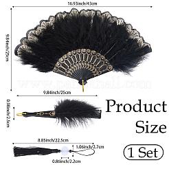 Plastic Folding Fan with Tassels&nbsp;AJEW-WH20130-170B