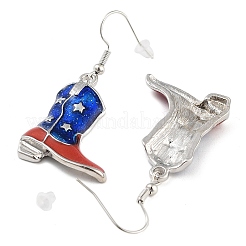 Independence Day Theme Alloy Enamel Dangle Earrings for Women&nbsp;EJEW-F335-01P-02