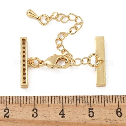 Rack Plating Brass Micro Pave Cubic Zirconia Chain Extender&nbsp;KK-A234-029B-G