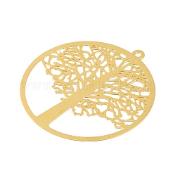 Brass Etched Metal Embellishments Pendants&nbsp;KK-Z058-03G
