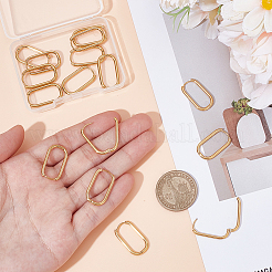 16Pcs Ion Plating(IP) 304 Stainless Steel Hoop Earrings for Women&nbsp;EJEW-UN0003-01