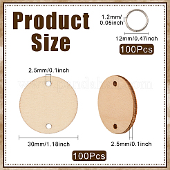 100Pcs Undyed Unfinished Wood Links&nbsp;DIY-SP0005-50