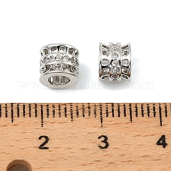 Brass Micro Pave Cubic Zirconia Beads&nbsp;KK-C155-21P