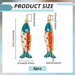 6Pcs Brass Enamel Pendants&nbsp;KK-BC0015-64