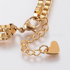 304 Stainless Steel Box Chain Bracelets&nbsp;BJEW-I243-02G