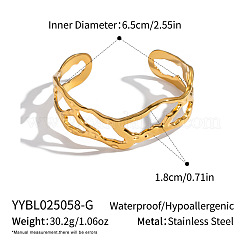 Hollow Out 304 Stainless Steel Cuff Bangles for Women&nbsp;AP7431-1