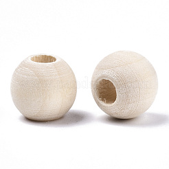 Natural Unfinished Wood Beads&nbsp;X-WOOD-Q038-12mm