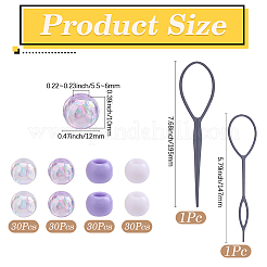60Pcs 2 Colors Opaque Acrylic Beads&nbsp;DIY-PA0002-19A