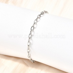 304 Stainless Steel Paperclip Chain Bracelets for Women Men&nbsp;BJEW-A050-03P