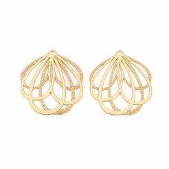 Rack Plating 304 Stainless Steel Filigree Pendants&nbsp;X-STAS-T057-42G