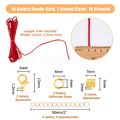 Flat Faux Suede Cord DIY Jewelry Making Finding Kit&nbsp;DIY-DC0002-63