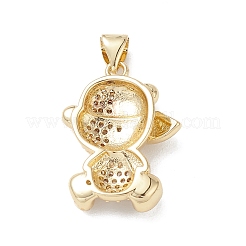 Brass Micro Pave Cubic Zirconia Pendants&nbsp;KK-M240-13G