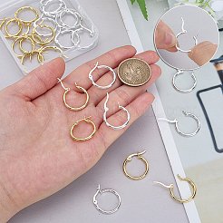 12 Pairs 2 Colors Brass Hoop Earrings&nbsp;EJEW-PH0001-41