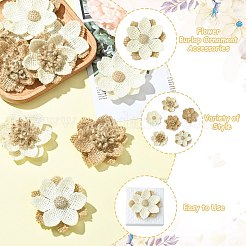 24Pcs 6 Styles Flower Burlap Ornament Accessories&nbsp;DIY-CJ0003-14