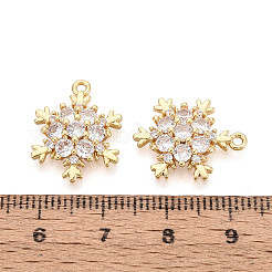 Brass Micro Pave Clear Cubic Zirconia Pendants&nbsp;X-ZIRC-S068-046-NF