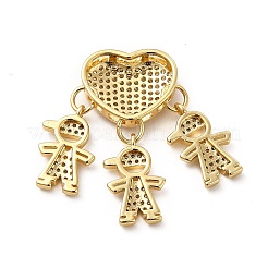 Rack Plating Brass Micro Pave Cubic Zirconia Pendants&nbsp;KK-E072-01G