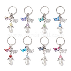 8Pcs Plastic Imitation Pearl Keychains&nbsp;KEYC-JKC01307