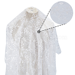 Polyester Leaf Lace Embroidery Fabrics&nbsp;DIY-WH20081-073B