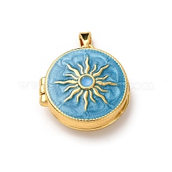 Brass Enamel Locket Pendants&nbsp;KK-K305-06G