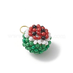 Glass Seed Beaed Watermelon  Pendants&nbsp;PALLOY-MZ00565