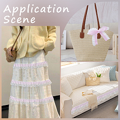 10Yards Double Layer Polyester Organza Pleated Lace Trim Ribbons&nbsp;SRIB-GF0001-69