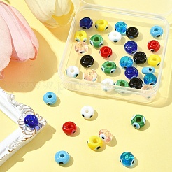 36Pcs 9 Colors Handmade Evil Eye Lampwork Beads&nbsp;LAMP-FS0001-23