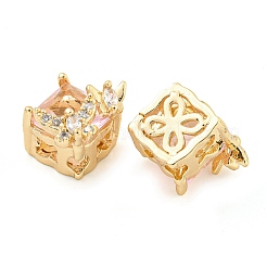 Rack Plating Brass Micro Pave Clear Cubic Zirconia Beads&nbsp;KK-F089-35G-02