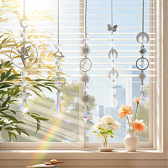 5Pcs Alloy Planet Moon Hanging Ornaments&nbsp;HJEW-BM0001-47