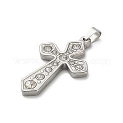 304 Stainless Steel Charms with Rhinestone&nbsp;STAS-Q343-16P