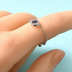 925 Sterling Silver Micro Pave Cubic Zirconia Slide Rings&nbsp;RJEW-R016-02P-01