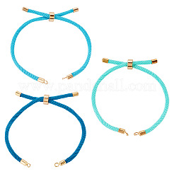 3Pcs Polyester Braided Round Cord Slider Bracelet Making&nbsp;MAK-TA0001-38A