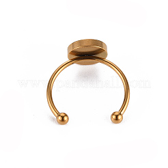 201 Stainless Steel Cuff Pad Ring Settings&nbsp;X-STAS-S080-042C-G