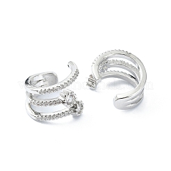 Rack Plating Brass Micro Pave Cubic Zirconia Cuff Earring&nbsp;EJEW-C086-07P