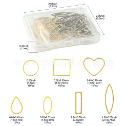 70Pcs 7 Styles Brass Geometric Linking Rings&nbsp;KK-FS0001-99