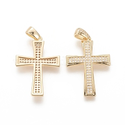 Brass Micro Pave Cubic Zirconia Pendants&nbsp;ZIRC-F112-01G