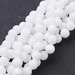 Natural White Jade Beads Strands&nbsp;GSR8mmC067