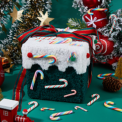 72Pcs 6 Styles Christmas Polymer Clay Candy Cane Display Decoration&nbsp;FEPA-DC0001-01
